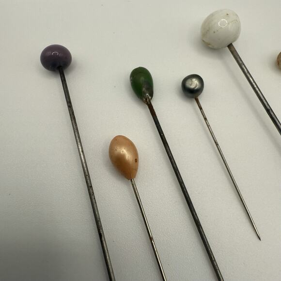 Vintage Stick Pins Lot of Nine Silver Tone 1.5” to 4.5” - Picture 2 of 11